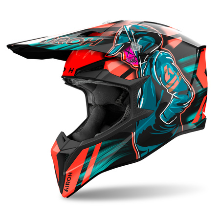 KASK MOTOCYKLOWY AIROH WRAAAP CYBER ORANGE GLOSS L