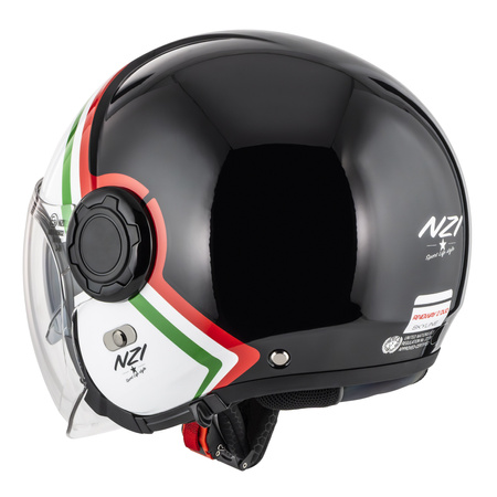 KASK MOTOCYKLOWY NZI RINGWAY 2 DUO SKYLINE BLACK WHITE ITALY S