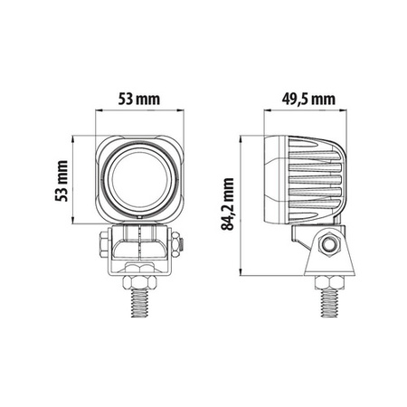 72364 Cyclops-Square, dodatkowe światło, 1 dioda LED - 9/32V, wiązka ostrości