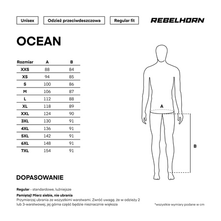SPODNIE PRZECIWDESZCZOWE REBELHORN OCEAN BLACK XXS