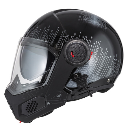 KASK MOTOCYKLOWY NZI MINIMOD DUO META BLACK SILVER S