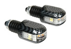90241 Świecące ciężarki kierownicy kierunkowskazy 12V carbon, 17/23 mm
