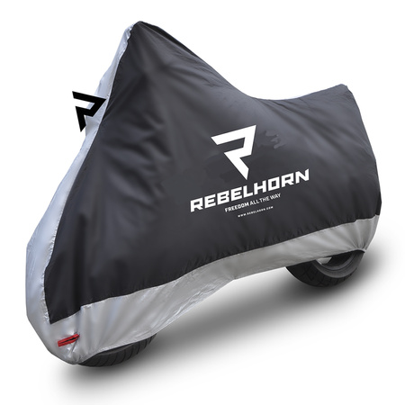 POKROWIEC NA MOTOCYKL REBELHORN COVER 2 BLACK SILVER M