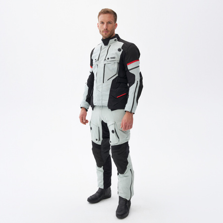 SPODNIE MOTOCYKLOWE TEKSTYLNE REBELHORN RANGE GREY BLACK RED XS