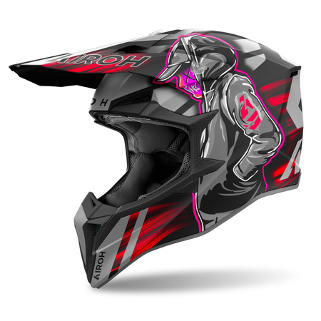 KASK MOTOCYKLOWY AIROH WRAAAP CYBER RED MATT XL
