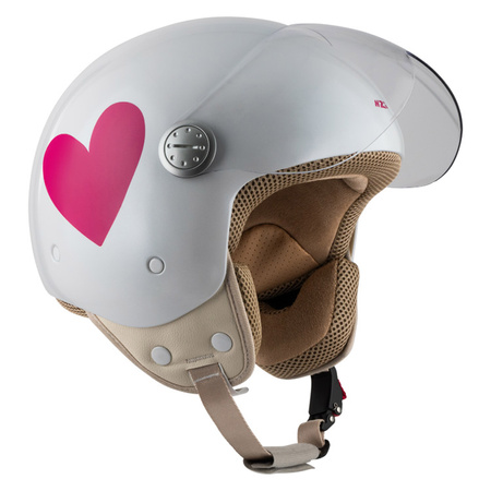 KASK MOTOCYKLOWY NZI PASARELA CORAZÓN ROSA XS