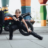 SPODNIE MOTOCYKLOWE TEKSTYLNE JUNIOR OZONE UNION BLACK YM