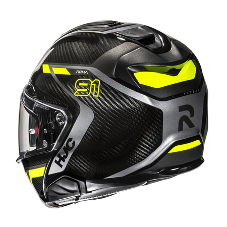 KASK MOTOCYKLOWY HJC RPHA91 CARBON LAGOS BLACK YELLOW L