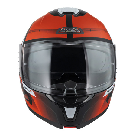 KASK MOTOCYKLOWY NZI COMBI 3 DUO METRIC BLACK RED MATT S