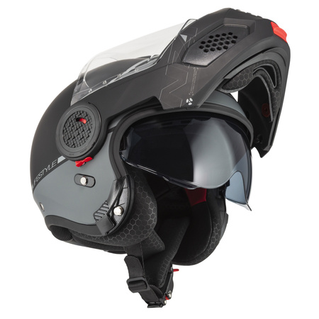 KASK MOTOCYKLOWY NZI MINIMOD DUO SMART BLACK ANTRACITE MATT S