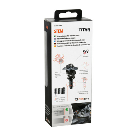 91597 Titan Opti Stem, mocowanie w sztycy widelca motocykla