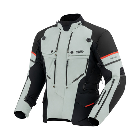 KURTKA MOTOCYKLOWA TEKSTYLNA REBELHORN RANGE GREY BLACK RED XL