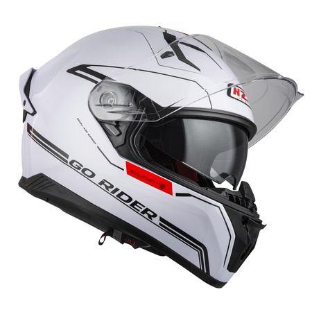 KASK MOTOCYKLOWY NZI GO RIDER STREAM DUO SOLID NOUVEAU WHITE XS