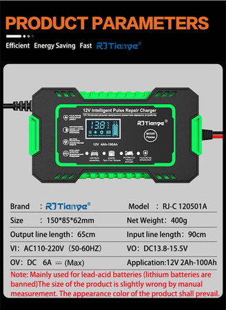 FreedConn prostownik akumulatorowy green RJ-C 120501A