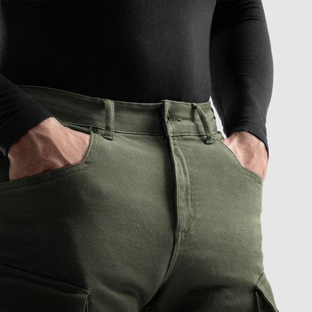 JEANSY MOTOCYKLOWE REBELHORN FASTER OLIVE GREEN 34/34