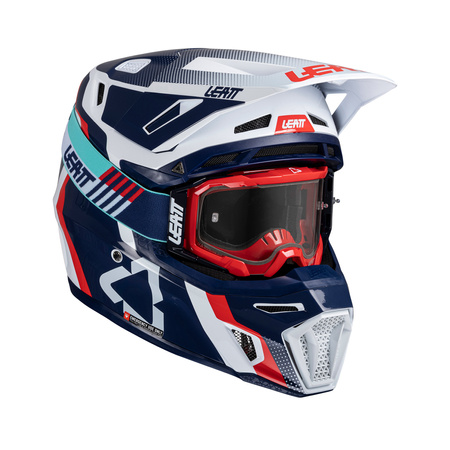 KASK MOTOCYKLOWY Z GOGLAMI LEATT KIT MOTO 8.5 ROYAL M