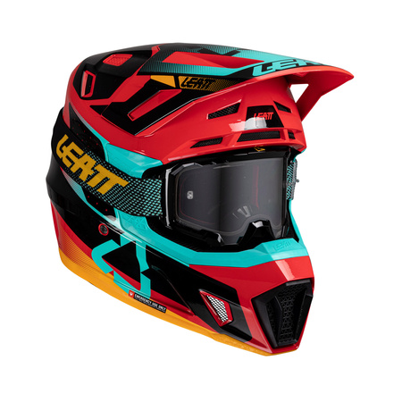 KASK MOTOCYKLOWY Z GOGLAMI LEATT KIT MOTO 7.5 RED M
