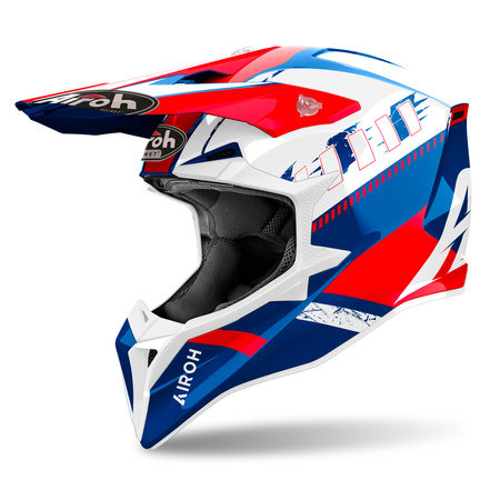 KASK MOTOCYKLOWY AIROH WRAAAP FEEL BLUE RED GLOSS S