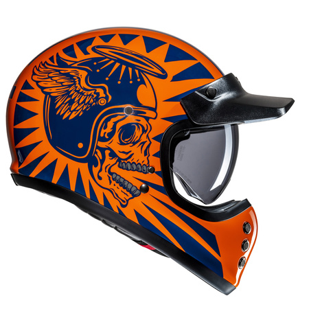 KASK MOTOCYKLOWY HJC V60 FLAME BLACK ORANGE M