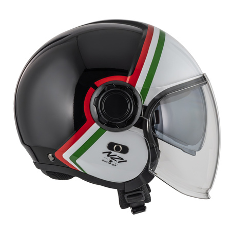 KASK MOTOCYKLOWY NZI RINGWAY 2 DUO SKYLINE BLACK WHITE ITALY S