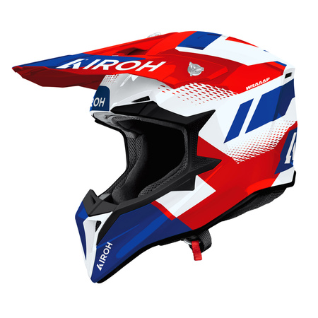KASK MOTOCYKLOWY AIROH WRAAAP VISION RED BLUE GLOSS XS