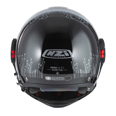 KASK MOTOCYKLOWY NZI MINIMOD DUO META BLACK SILVER S