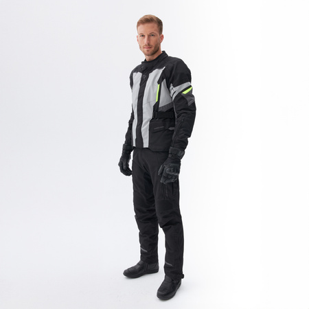 KURTKA MOTOCYKLOWA TEKSTYLNA REBELHORN SCOUT BLACK GREY FLUO YELLOW S