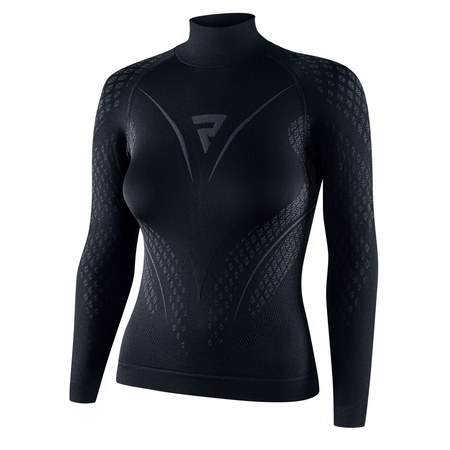 KOSZULKA TERMOAKTYWNA Z DŁUGIM RĘKAWEM DAMSKA REBELHORN THERM 2 BLACK GREY WM