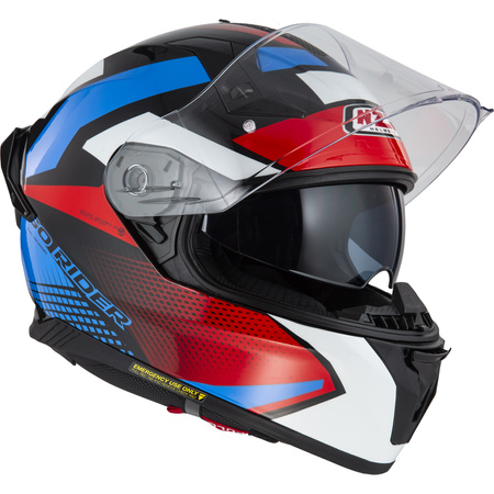 KASK MOTOCYKLOWY NZI GO RIDER STREAM DUO QUADRI BLACK RED BLUE S