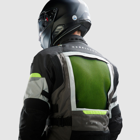 KURTKA MOTOCYKLOWA TEKSTYLNA REBELHORN CUBBY 5 BLACK GREY FLUO YELLOW XS