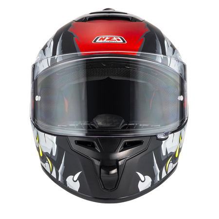 KASK MOTOCYKLOWY NZI TRENDY STREAM RAPTOR BLACK GREY RED S MATT XL