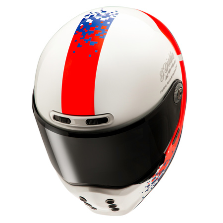 KASK MOTOCYKLOWY HJC V10 FQ20 RETRO WHITE RD BLUE L