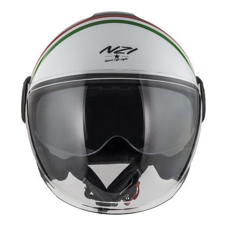 KASK MOTOCYKLOWY NZI RINGWAY 2 DUO SKYLINE BLACK WHITE ITALY S
