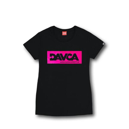 DAVCA T-shirt damski black pink logo