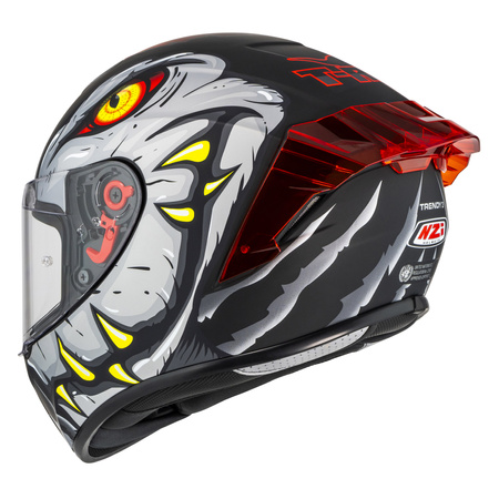 KASK MOTOCYKLOWY NZI TRENDY STREAM RAPTOR BLACK GREY RED S MATT L