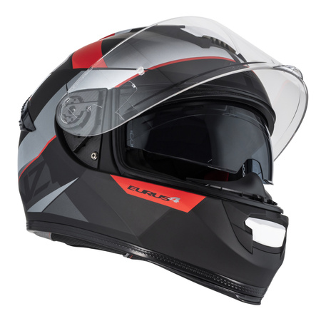 KASK MOTOCYKLOWY NZI EURUS 4 STREAM DUO VANGUARD BLACK ANTRACITE RED TINTED S MATT S