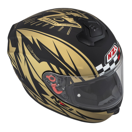 KASK MOTOCYKLOWY NZI TRENDY STREAM FLAG BLACK GOLD MATT XL