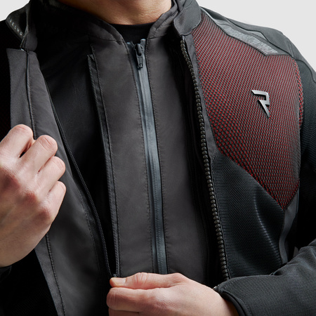 KURTKA MOTOCYKLOWA TEKSTYLNA REBELHORN JAX BLACK RED 4XL