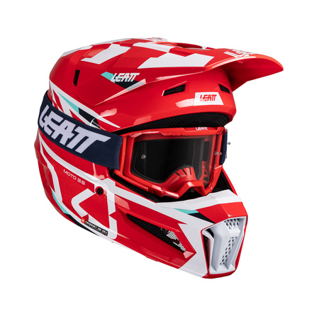 KASK MOTOCYKLOWY Z GOGLAMI LEATT KIT MOTO 3.5 RED XL