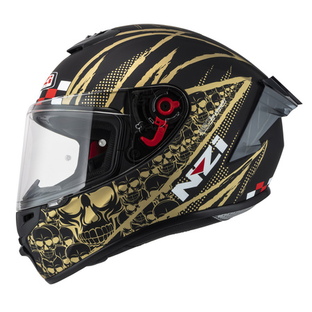 KASK MOTOCYKLOWY NZI TRENDY STREAM FLAG BLACK GOLD MATT XL