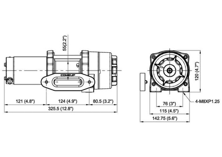 Wciągarka elektryczna ATV, 1261 kg (1361 kg), lina syntetyczna, uszczelniony silnik z magnesem stałym