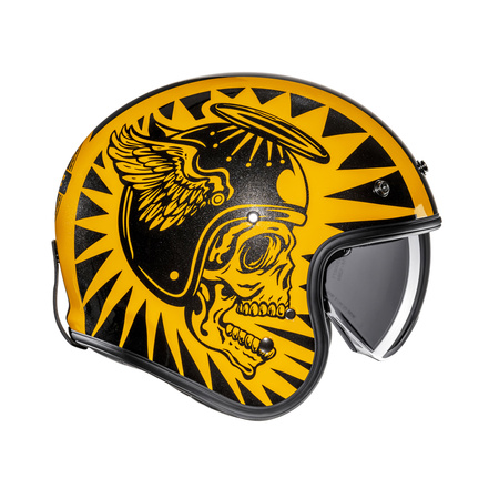 KASK MOTOCYKLOWY HJC V31 FLAME YELLOW BLACK XL