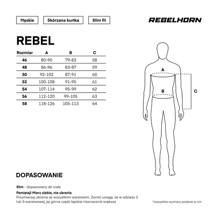 KURTKA SKÓRZANA REBELHORN REBEL BLACK 54
