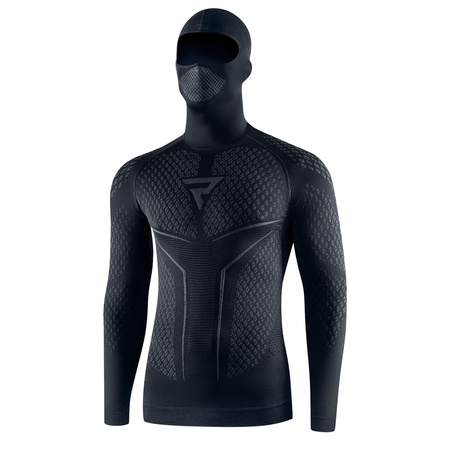 KOSZULKA TERMOAKTYWNA Z KOMINIARKĄ REBELHORN THERM 2 2W1 BLACK GREY XS/S