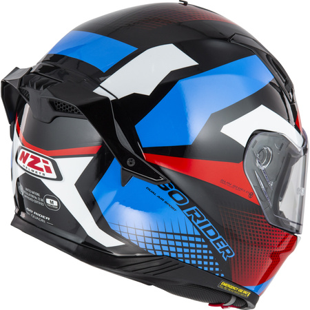 KASK MOTOCYKLOWY NZI GO RIDER STREAM DUO QUADRI BLACK RED BLUE S
