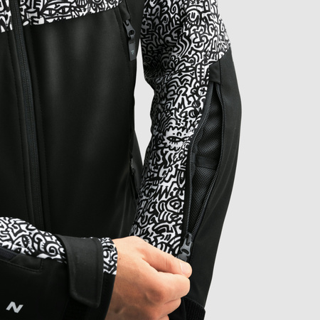 KURTKA MOTOCYKLOWA TEKSTYLNA REBELHORN SLASH NORIAKI BLACK WHITE SOFTSHELL S