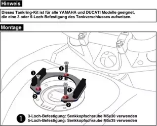 Ducati Monster 1200 R (2016-) Tank ring Lock it