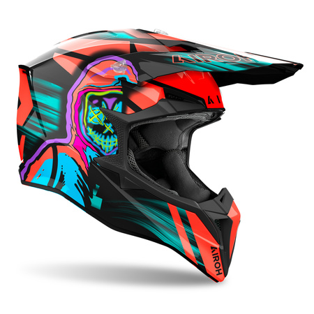 KASK MOTOCYKLOWY AIROH WRAAAP CYBER ORANGE GLOSS XL