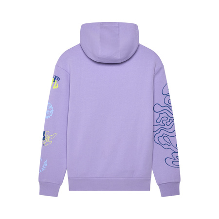 BLUZA Z KAPTUREM DAMSKA FOX HELLO FUTURE FLEECE PO LILAC S