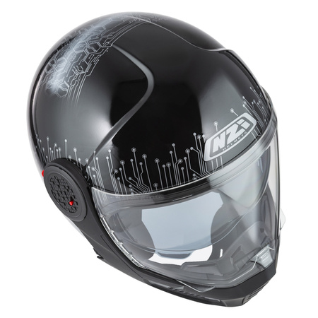 KASK MOTOCYKLOWY NZI MINIMOD DUO META BLACK SILVER S